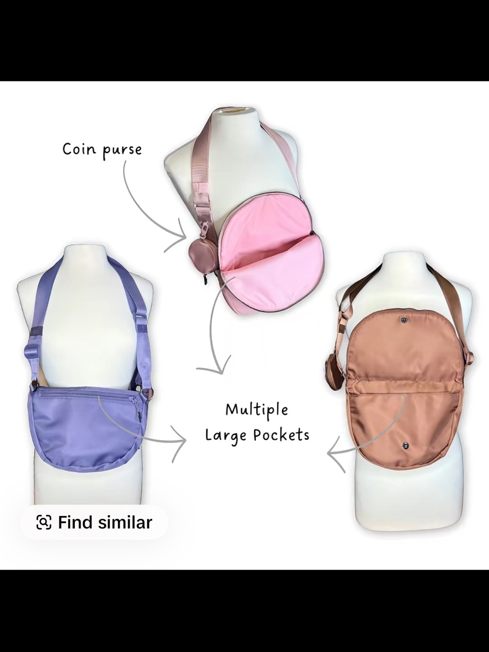 Iris & Rainbow Dark Grey Pockets Full of Hope Crossbody Bag with Coin Wallet - Picture 10 of 10
